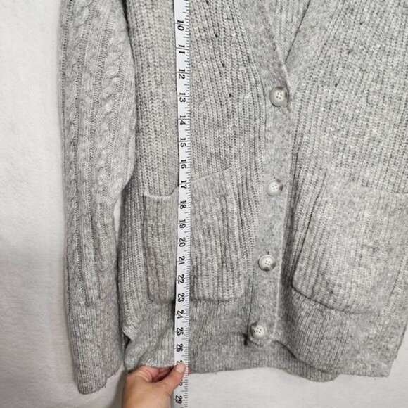 Abercrombie & Fitch Grey Button Front Ribbed Sweater Small - Picture 5 of 12